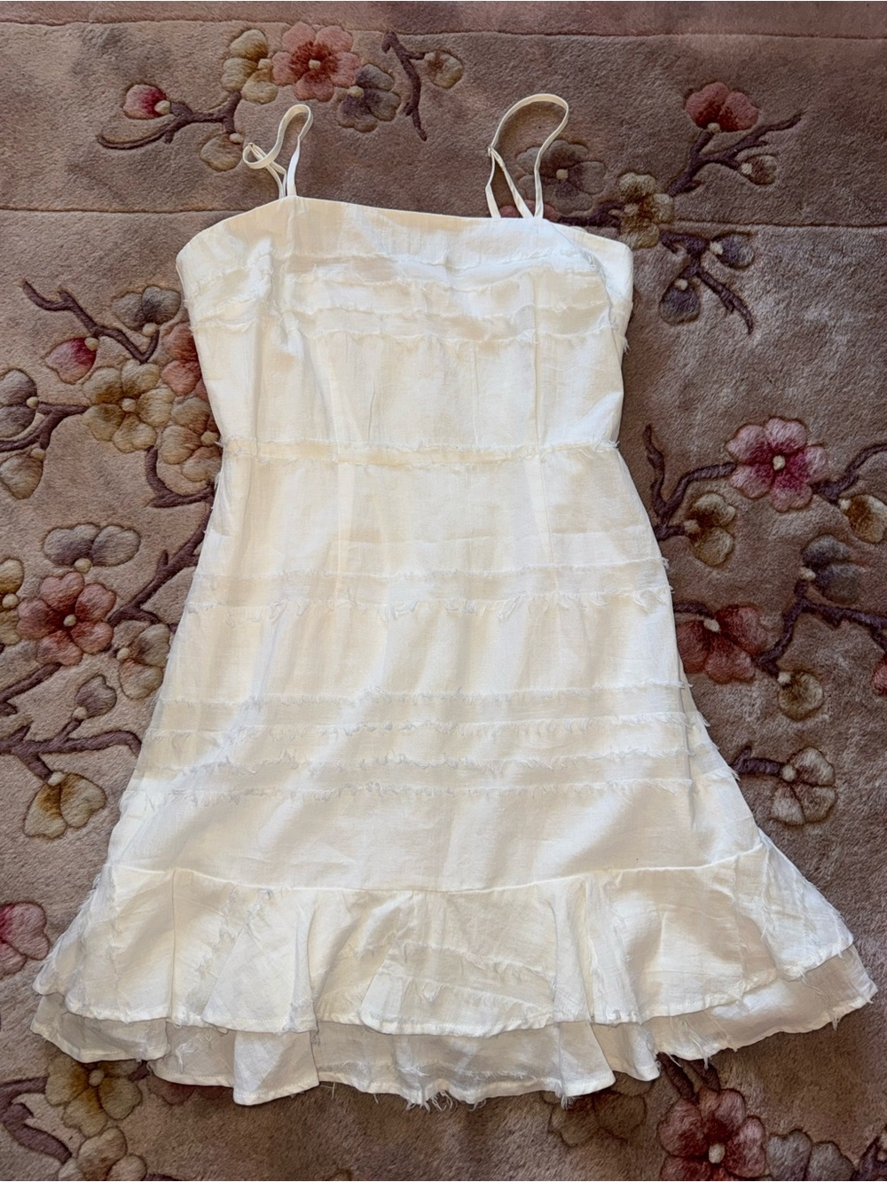 Grace White Dress with Blue Bird Label Detail